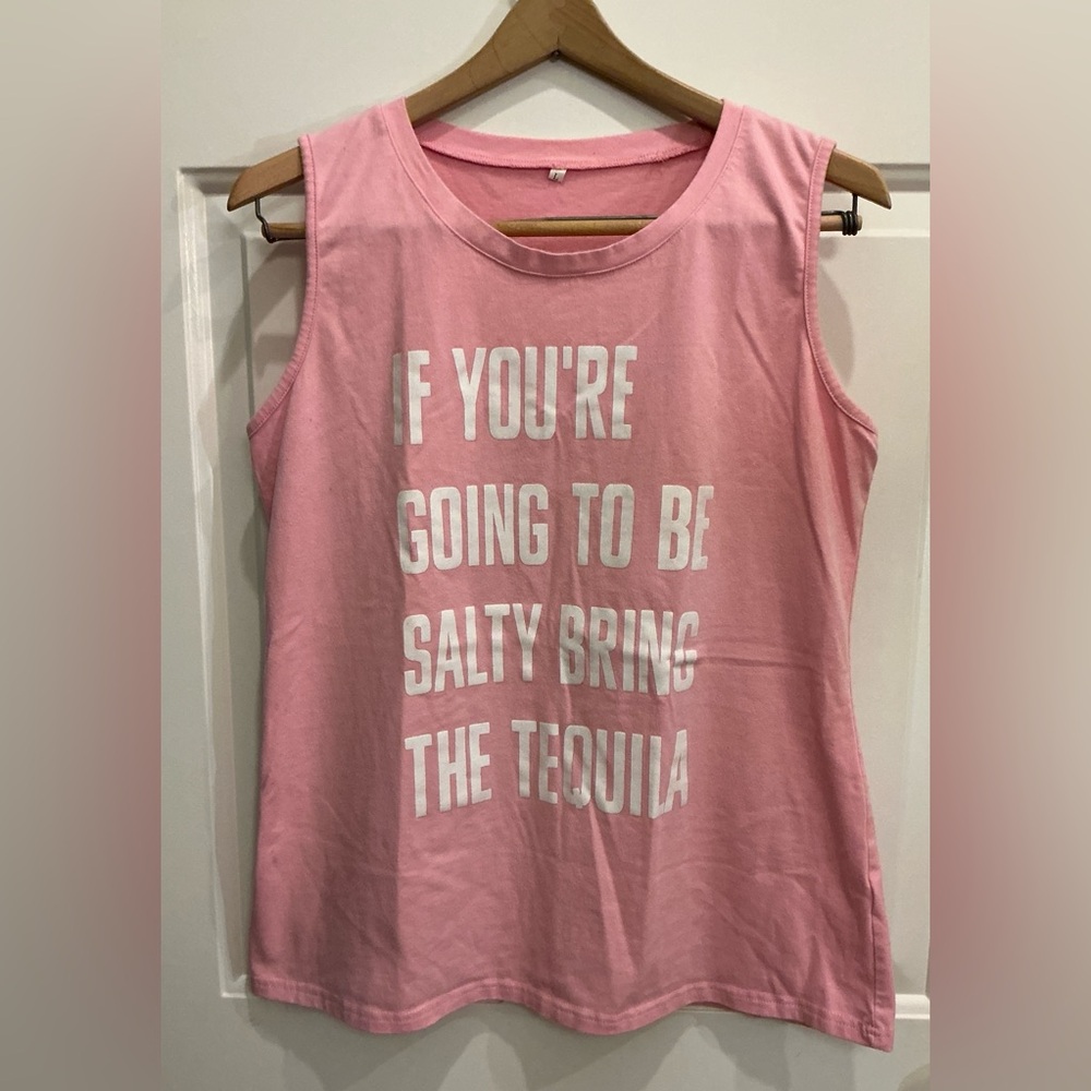 Pink Sleeveless Graphic Top